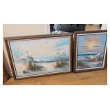 Framed Coastal Landscape Paintings