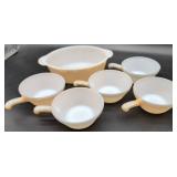 Fire-King Peach Lustre Serving Bowl and Sipper Cup