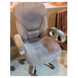 Gray Fabric Office Chair with Padded Armrests