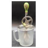 Glass Measuring Cup With Hand Crank Mixer