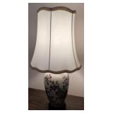 Floral Ceramic Table Lamp with Fabric Shade