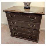 Two-Drawer Filing Cabinet with Wood Finish