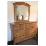 7-Drawer Wood Dresser with Mirror