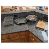 Kitchenware Lot With Cutting Board and Bakeware