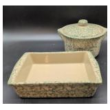 RRPCo Spongeware Baking Dish and Covered Pot