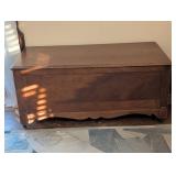 Wooden Storage Chest with Hinged Lid
