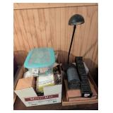 Craft Supplies and Desk Lamp