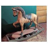 Wooden Rocking Horse on Wheeled Base