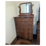 Bowfront Dresser with Mirror