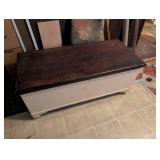 Wooden Storage Chest with Hinged Lid