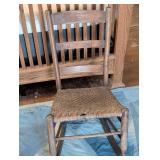 Wooden Ladder Back Chair with Woven Seat