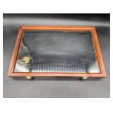 Wood Display Case with Glass Lid