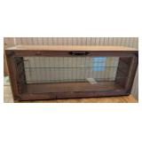 Wood and Glass Display Case With Metal Hardware