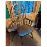 Wooden Windsor-Style Chair with Spindle Back