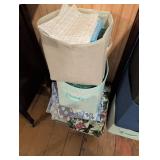 Fabric Pieces in Storage Containers