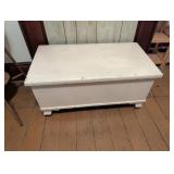 Painted Wooden Storage Chest with Hinged Lid