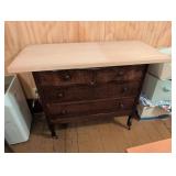 Wooden Chest of Drawers with Unfinished Top