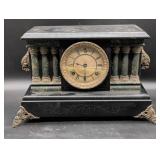Black Mantel Clock with Four Pillars