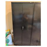 Black Uline Metal Storage Cabinet with Shelves