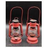 Red Iron Hurricane Lanterns by Feuer-Hand