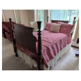 Wooden Four-Poster Full-Size Bed Frame
