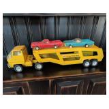 Tonka Metal Car Carrier with Two Toy Cars