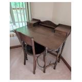 Wood Writing Desk with Decorative Chair