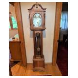 Wooden Case Grandfather Clock with Brass Accents