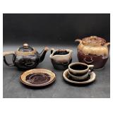 Pfaltzgraff Brown Drip Glaze Stoneware Tea Set