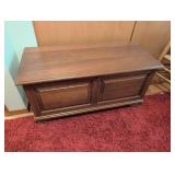 Wooden Cedar-Lined Storage Chest With Hinged Lid