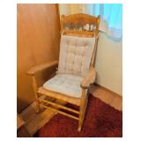 Wooden Rocking Chair With Woven Seat