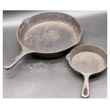 Cast Iron Skillet Pair with Sizes 10" and 6"