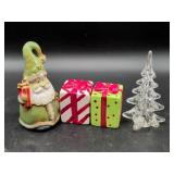 Ceramic Santa, Gift Salt and Pepper Set, and