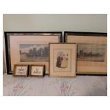 Framed Equestrian and Genre Prints Group