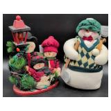 Plush Snowman Golf Decor and Snowman Family