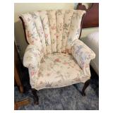 Upholstered Floral Fabric Armchair