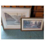 Framed Landscape Art Prints, Including "Kentt