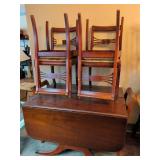 Mahogany Drop Leaf Dining Table and 6 Chairs