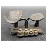 Cast Iron Miniature Balance Scale Set