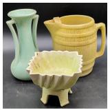 Three Glazed Art Pottery Pieces