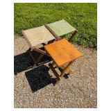 Three Folding Stools Assorted Types