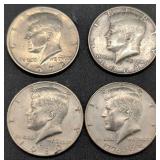 Six Kennedy and Bicentennial Half Dollars