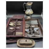 Silver Plate and Stainless Flatware Lot