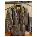 Phase2 Black Leather Jacket Size Large