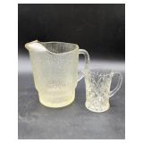 Textured Glass Pitcher and Creamer Set