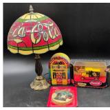 Coca-Cola Plastic Lamp Shade and Collectibles
