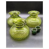 Green Hobnail Glass Lamp Shades