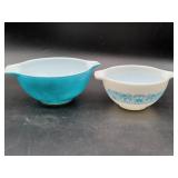 2 Pyrex Horizon Blue Cinderella Mixing Bowls