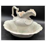 Speckled Ceramic Pitcher and Basin Set