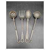 4 Cast Iron Kitchen Utensils